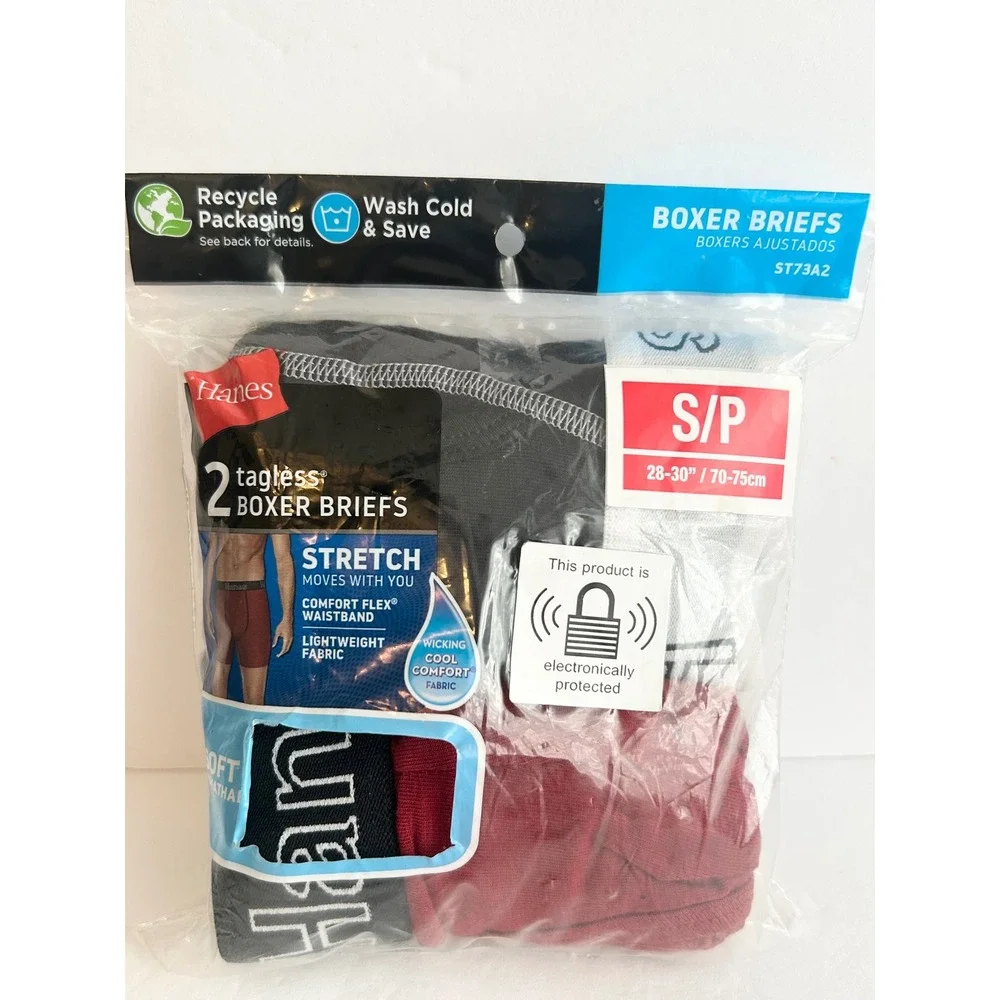 Hanes Mens Boxer Briefs 4 Pack Small S Tagless Cool Comfort Stretch